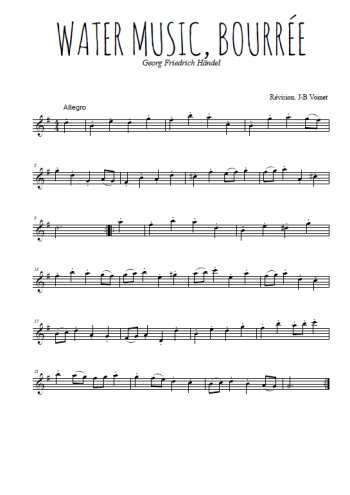 Water music, Bourrée de Georg Friedrich Händel